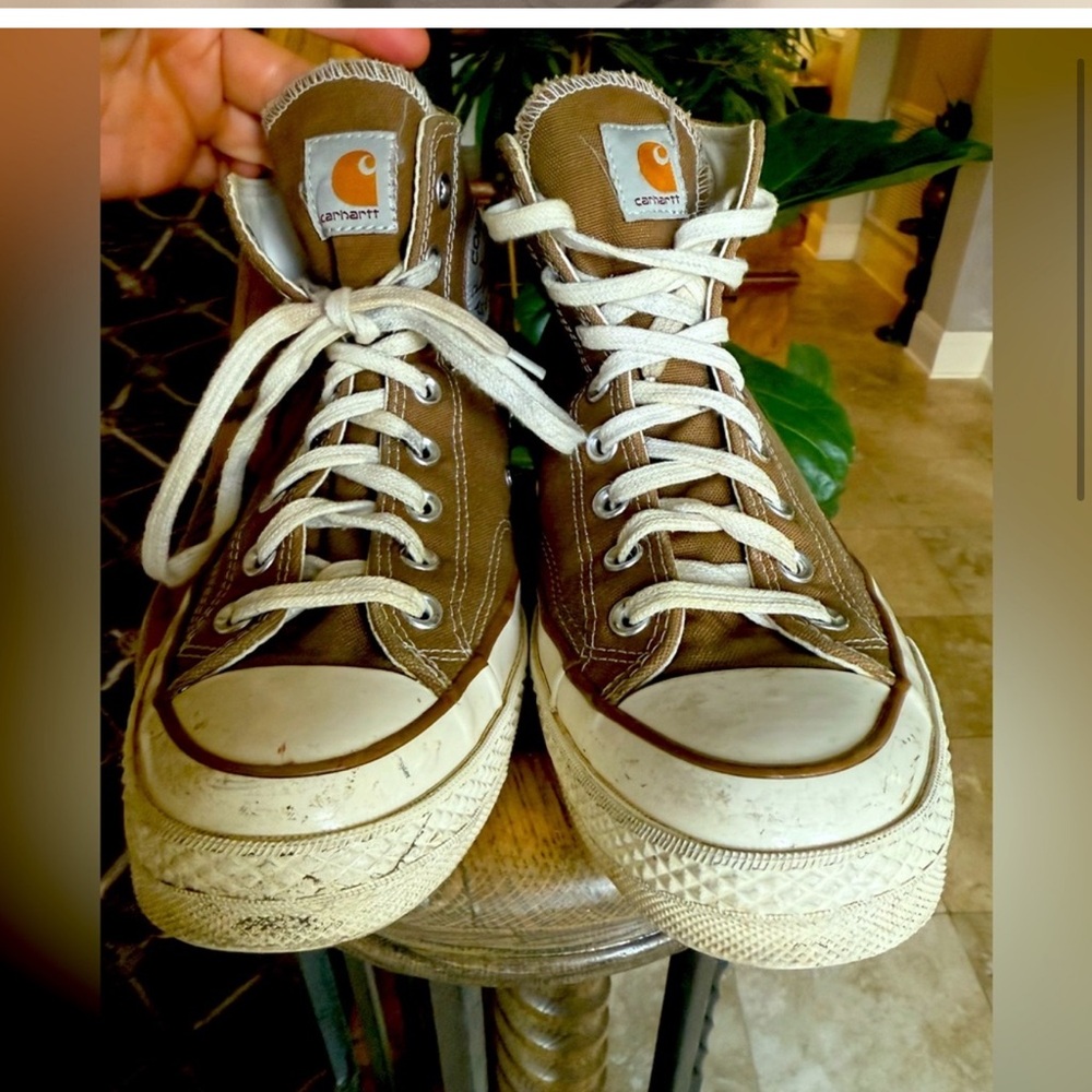CONVERSE high top ladies 8 1/ half “work in progress” very good condition - Picture 2 of 6